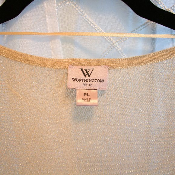 Worthington | Champagne Cardigan | Quartered Sleeve Sweater - Picture 4 of 6